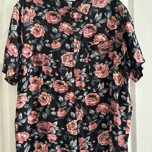 Floral Black and Pink Men's Shirt